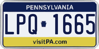 PA license plate LPQ1665