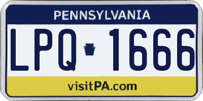 PA license plate LPQ1666