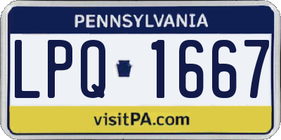 PA license plate LPQ1667