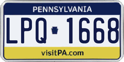 PA license plate LPQ1668