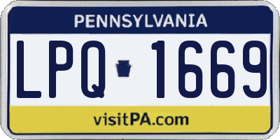 PA license plate LPQ1669