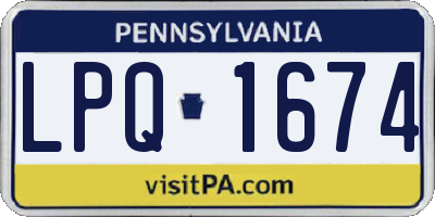 PA license plate LPQ1674