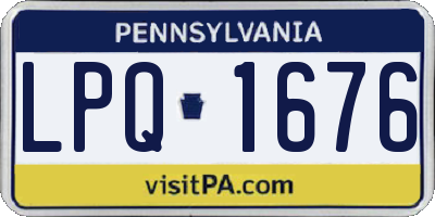 PA license plate LPQ1676