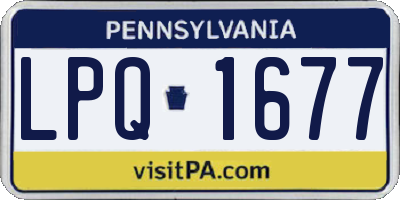 PA license plate LPQ1677