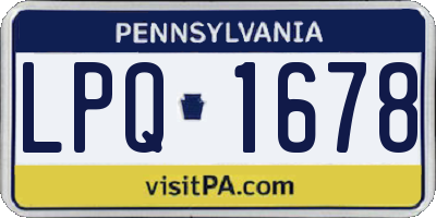 PA license plate LPQ1678