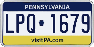 PA license plate LPQ1679