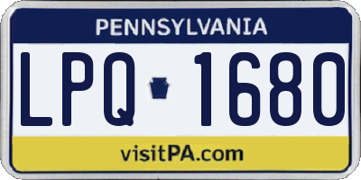 PA license plate LPQ1680