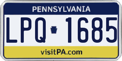 PA license plate LPQ1685