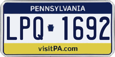 PA license plate LPQ1692