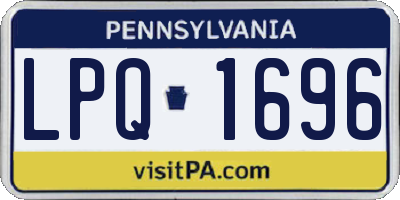 PA license plate LPQ1696