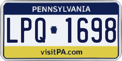 PA license plate LPQ1698