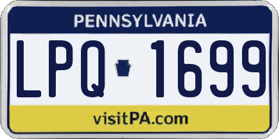 PA license plate LPQ1699