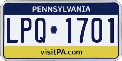PA license plate LPQ1701