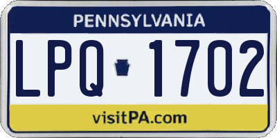 PA license plate LPQ1702