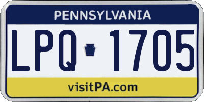 PA license plate LPQ1705