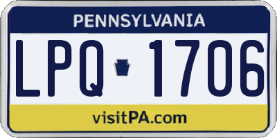 PA license plate LPQ1706