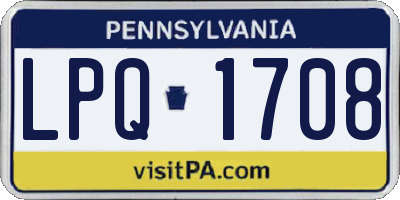 PA license plate LPQ1708