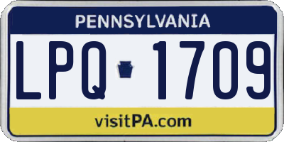 PA license plate LPQ1709