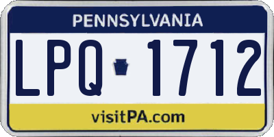 PA license plate LPQ1712