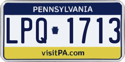 PA license plate LPQ1713