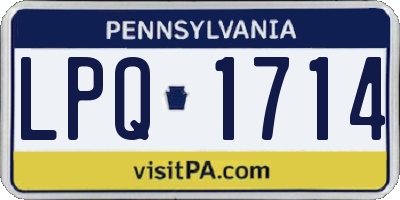 PA license plate LPQ1714