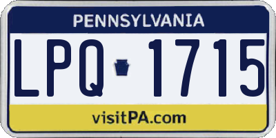 PA license plate LPQ1715