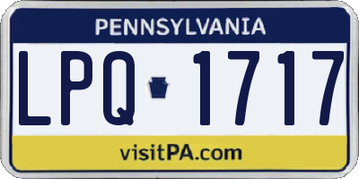 PA license plate LPQ1717