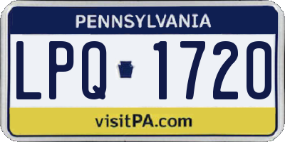 PA license plate LPQ1720