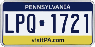 PA license plate LPQ1721