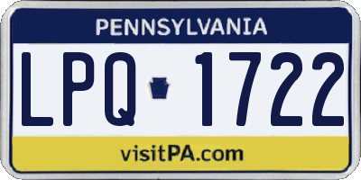 PA license plate LPQ1722