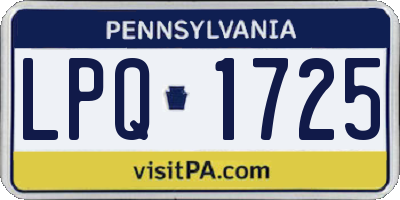 PA license plate LPQ1725