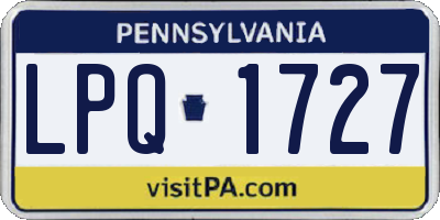 PA license plate LPQ1727