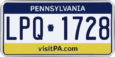 PA license plate LPQ1728