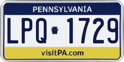 PA license plate LPQ1729