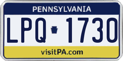 PA license plate LPQ1730