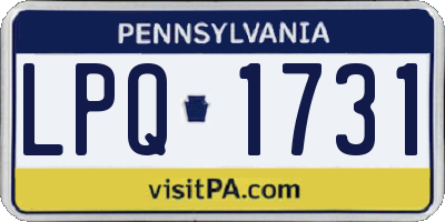 PA license plate LPQ1731