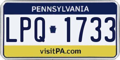 PA license plate LPQ1733