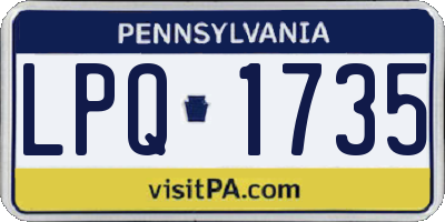 PA license plate LPQ1735