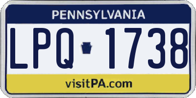 PA license plate LPQ1738