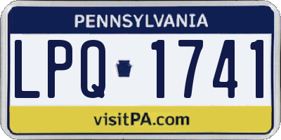 PA license plate LPQ1741
