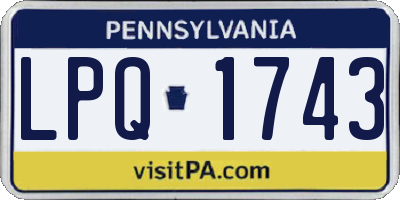 PA license plate LPQ1743