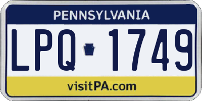 PA license plate LPQ1749