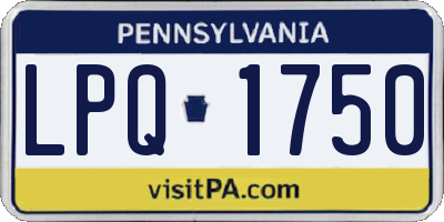 PA license plate LPQ1750