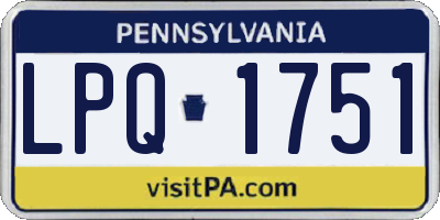 PA license plate LPQ1751