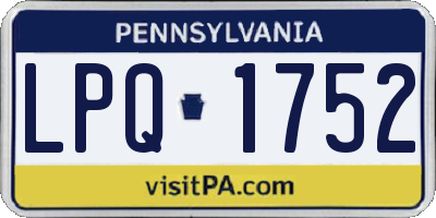 PA license plate LPQ1752