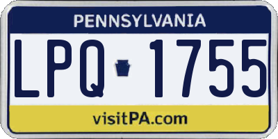 PA license plate LPQ1755