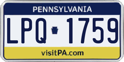 PA license plate LPQ1759