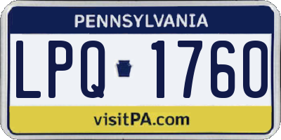PA license plate LPQ1760