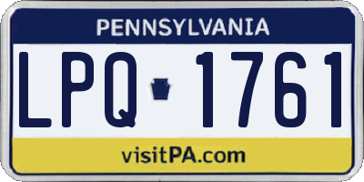 PA license plate LPQ1761