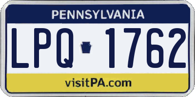 PA license plate LPQ1762